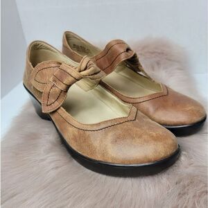 Alegria Ella Saddle Brown Mary Jane Comfort Leather Shoes ELL-632 Size 10